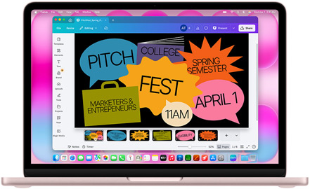 De Canva-app op een MacBook Air