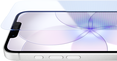 „iPhone 17e“, priekinė dalis su „Ceramic Shield 2“, šoninė dalis, baltos spalvos, mygtukai: veiksmo, garsumo