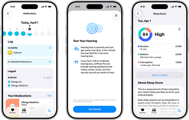 iPhone displaying the Hearing Health app.