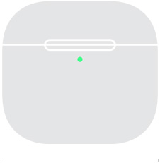 „AirPods 4“ įkrovimo dėklo iliustracija, kurioje parodomas 50,1 mm plotis.