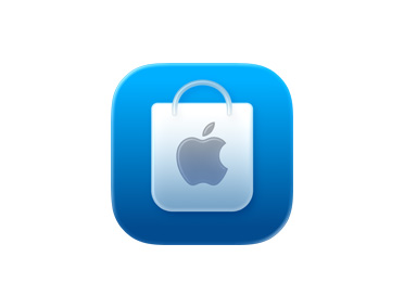 Apple Store App、青いショッピングバッグのアイコン