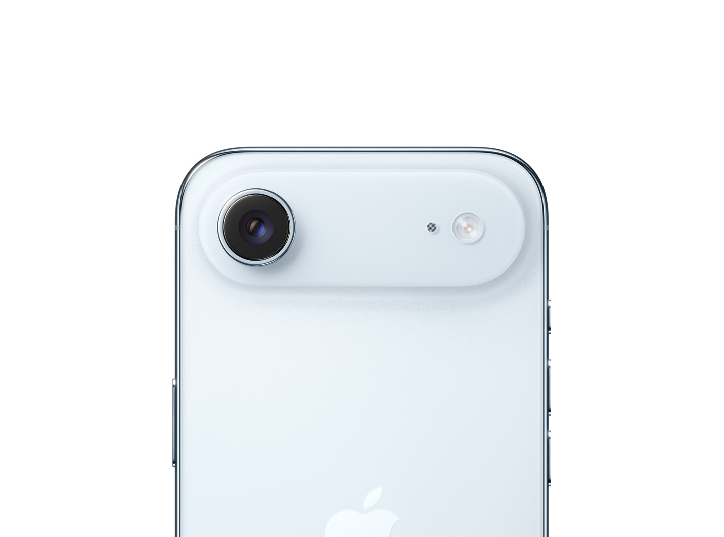 iPhone Air, πίσω εξωτερική όψη, Γαλάζιο χρώμα, σύστημα Κύριας κάμερας Fusion σε πλατό στην κορυφή