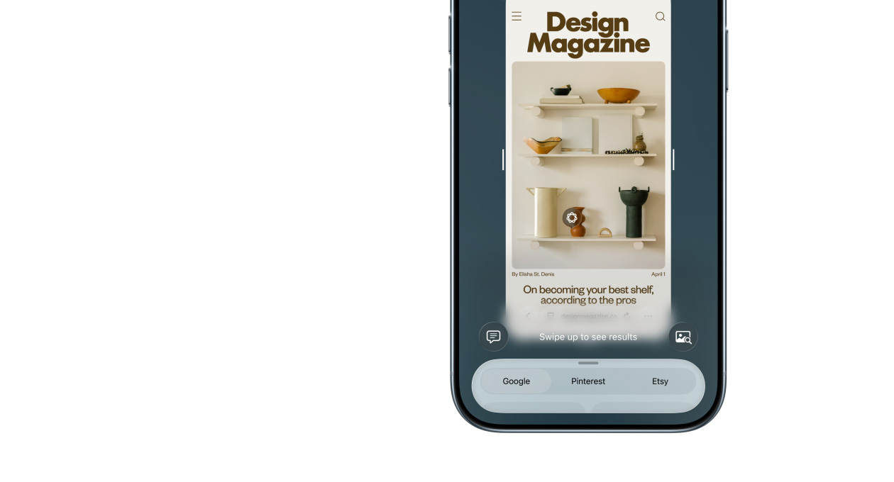 iPhone Air, μπροστινή εξωτερική όψη, χρήση λειτουργίας οπτικής νοημοσύνης, πλευρικά κουμπιά
