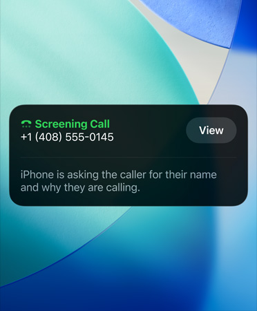 App στο iPhone που δείχνει τη λειτουργία Διαλογής κλήσης σε χρήση
